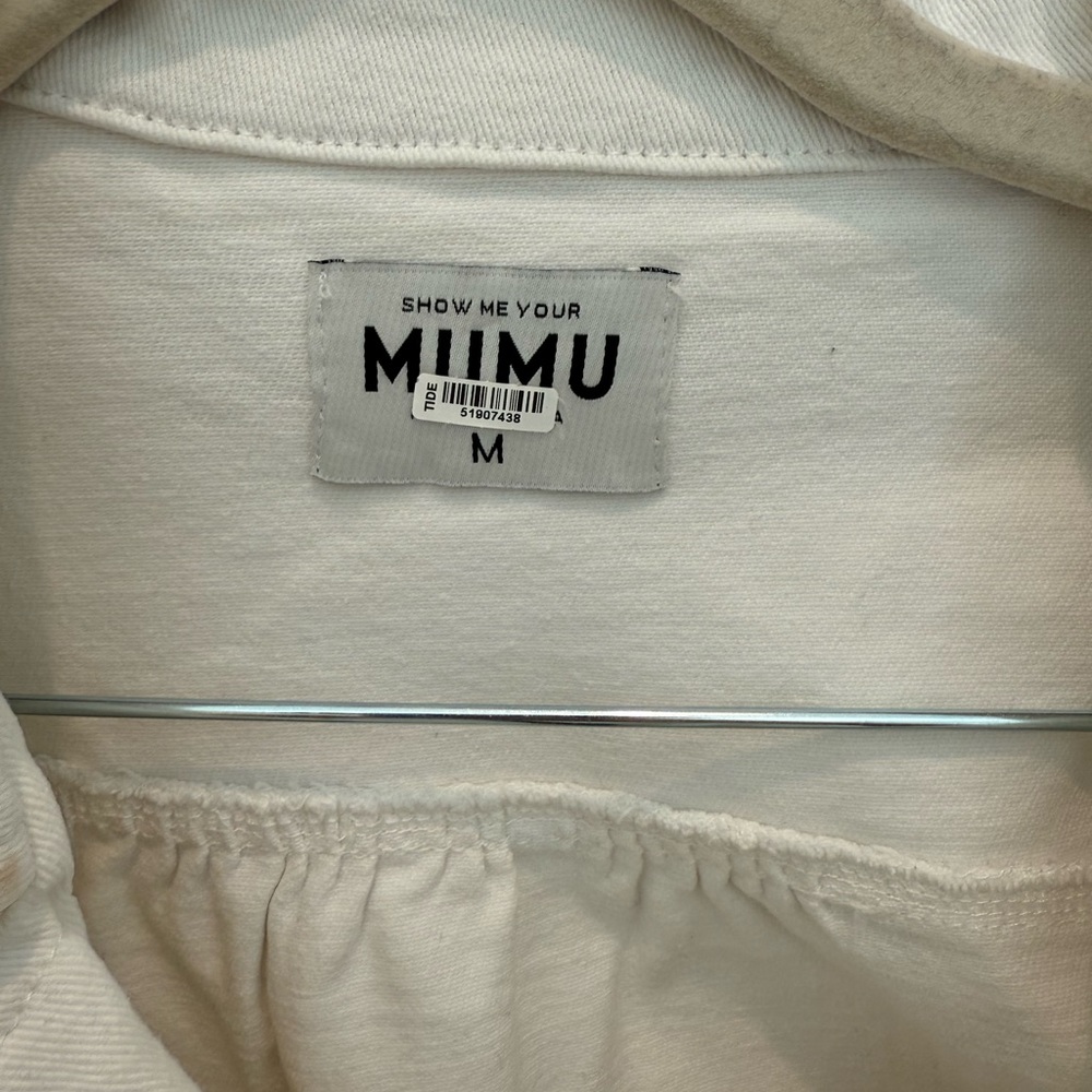 Show Me Your MuMu Cream Short Sleeve Belted Romper - Picture 6 of 6